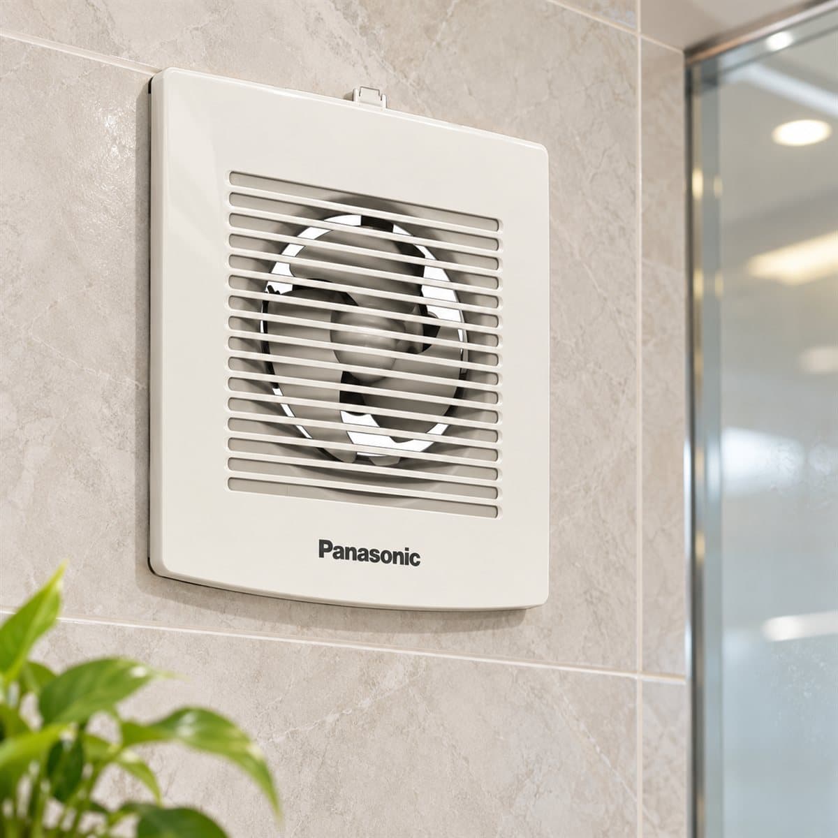 Quạt hút nhà tắm có lá lật Panasonic đã lắp đặt trong nhà
