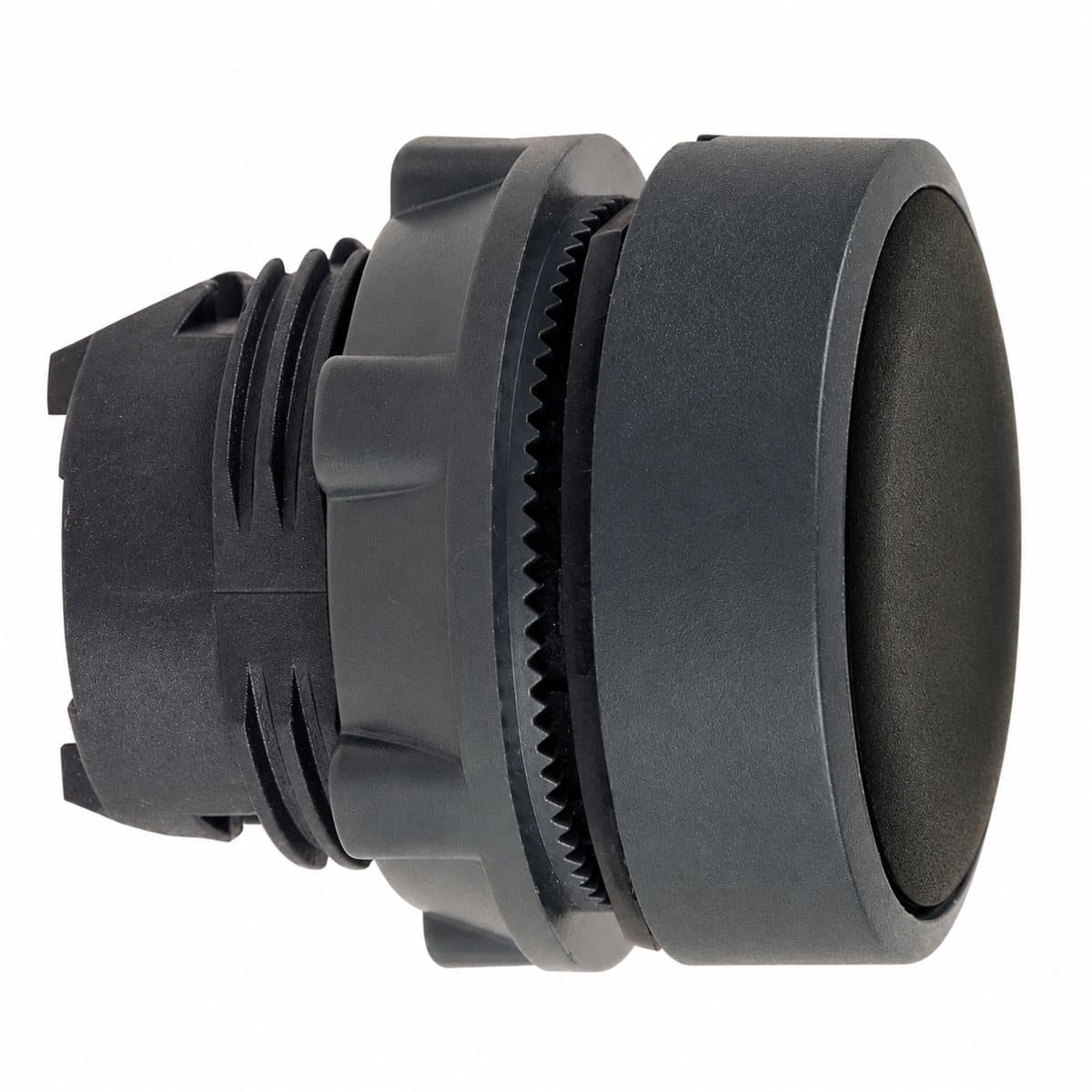 Đầu nút nhấn phẳng Harmony XB5 Schneider trên nền trắng, ảnh sản phẩm chính diện