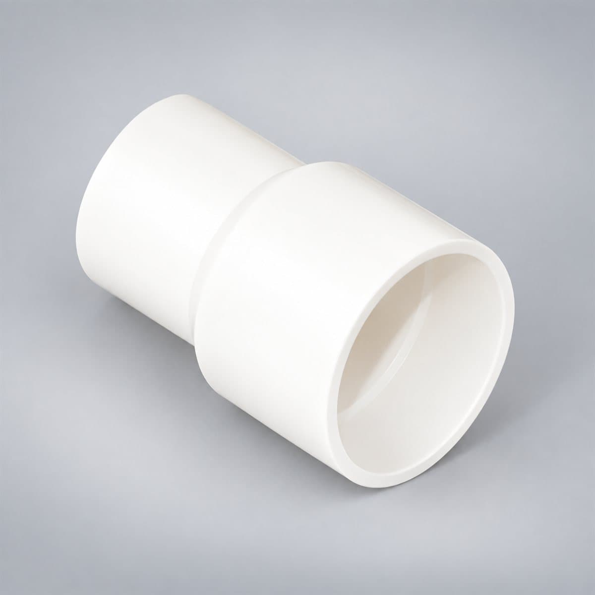 Đầu giảm ống luồn PVC Panasonic chụp góc nghiêng 3/4, thấy rõ mặt và cạnh bên