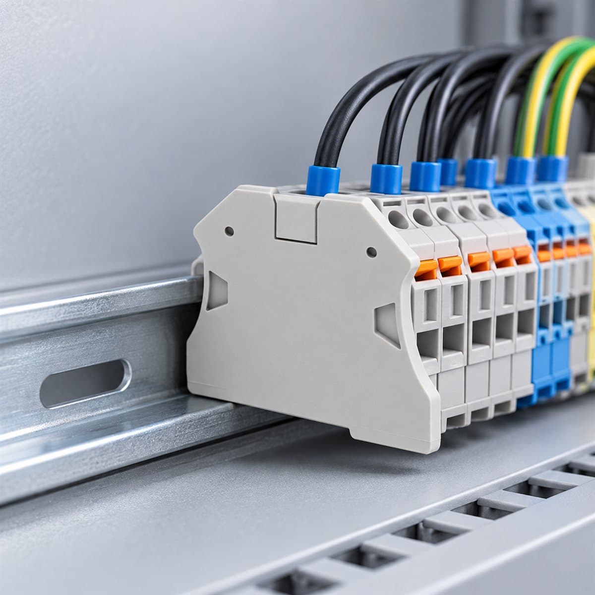 Tấm chặn đầu cầu đấu Schneider đã lắp đặt trong nhà