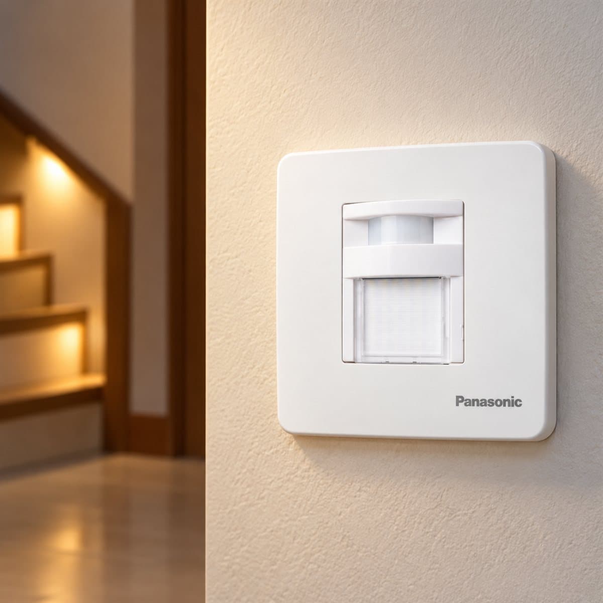 Đèn gắn tường soi lối đi có cảm biến Minerva Panasonic đã lắp đặt trong nhà