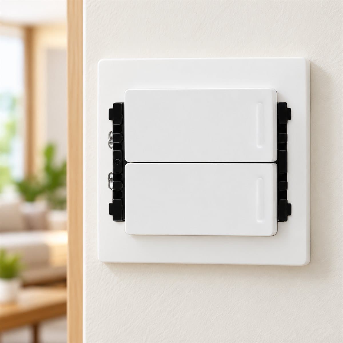 Công tắc B, 1 chiều, loại đôi, cỡ trung, bắt vít Halumie Panasonic đã lắp đặt trong nhà