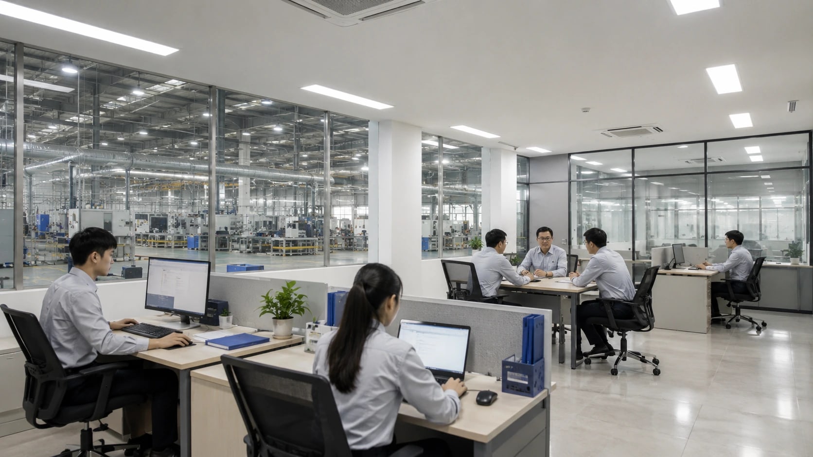 Giải pháp chiếu sáng văn phòng trong nhà máy và khu hành chính hiện đại