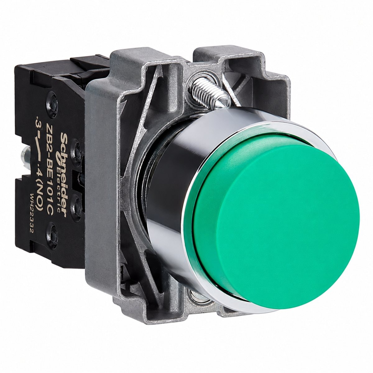 Nút nhấn nhô trọn bộ Easy Harmony XB2 Schneider trên nền trắng, ảnh sản phẩm chính diện
