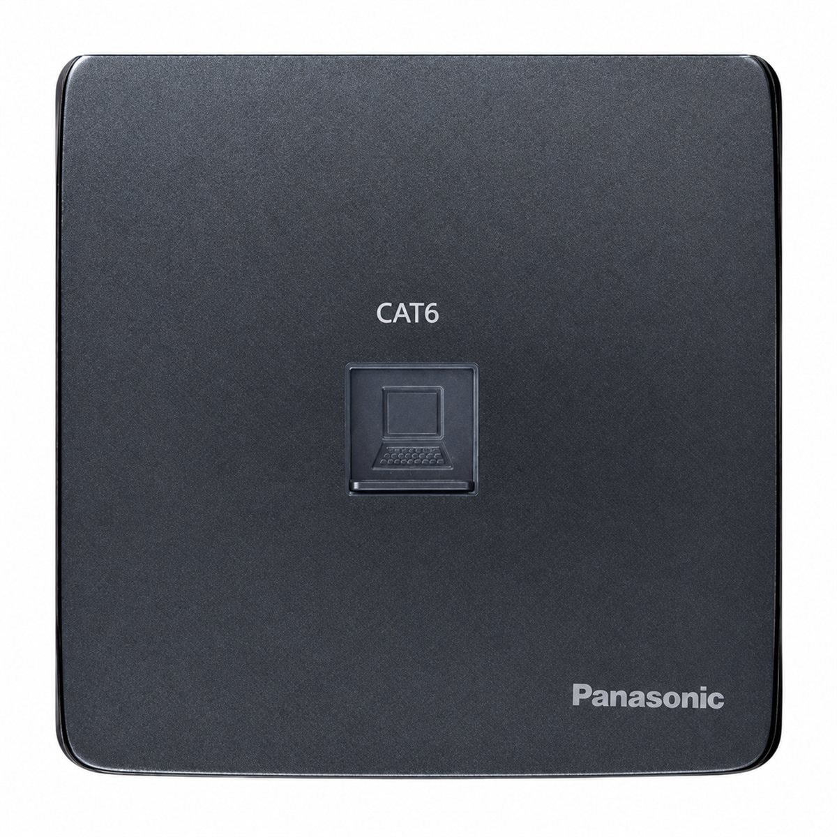 Ổ cắm data CAT5E Minerva Panasonic trên nền trắng, ảnh sản phẩm chính diện