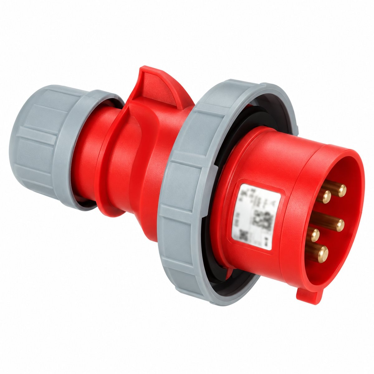 Ổ cắm, phích cắm công nghiệp PCE Panasonic trên nền trắng, ảnh sản phẩm chính diện