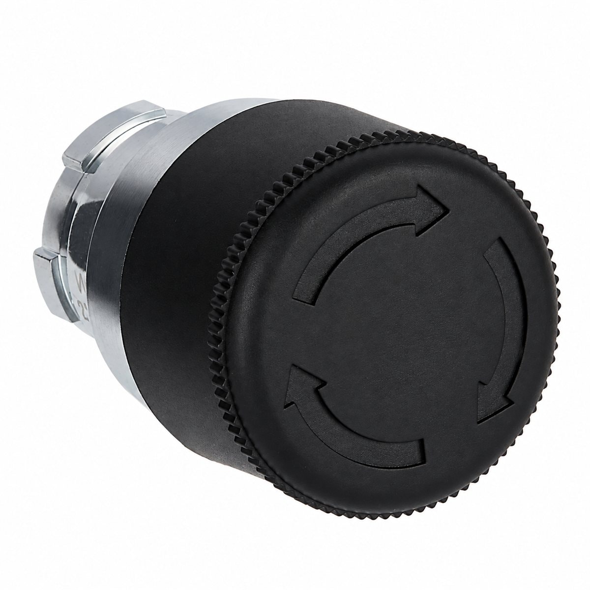 Đầu nút nhấn giữ Easy Harmony XB2 Schneider trên nền trắng, ảnh sản phẩm chính diện