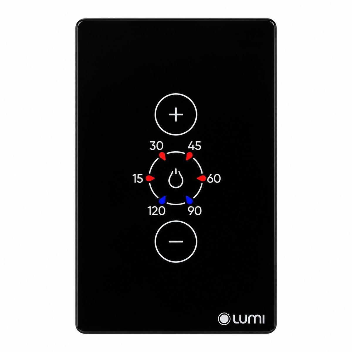 Công tắc bình nóng lạnh WiFi trên nền trắng, ảnh sản phẩm chính diện