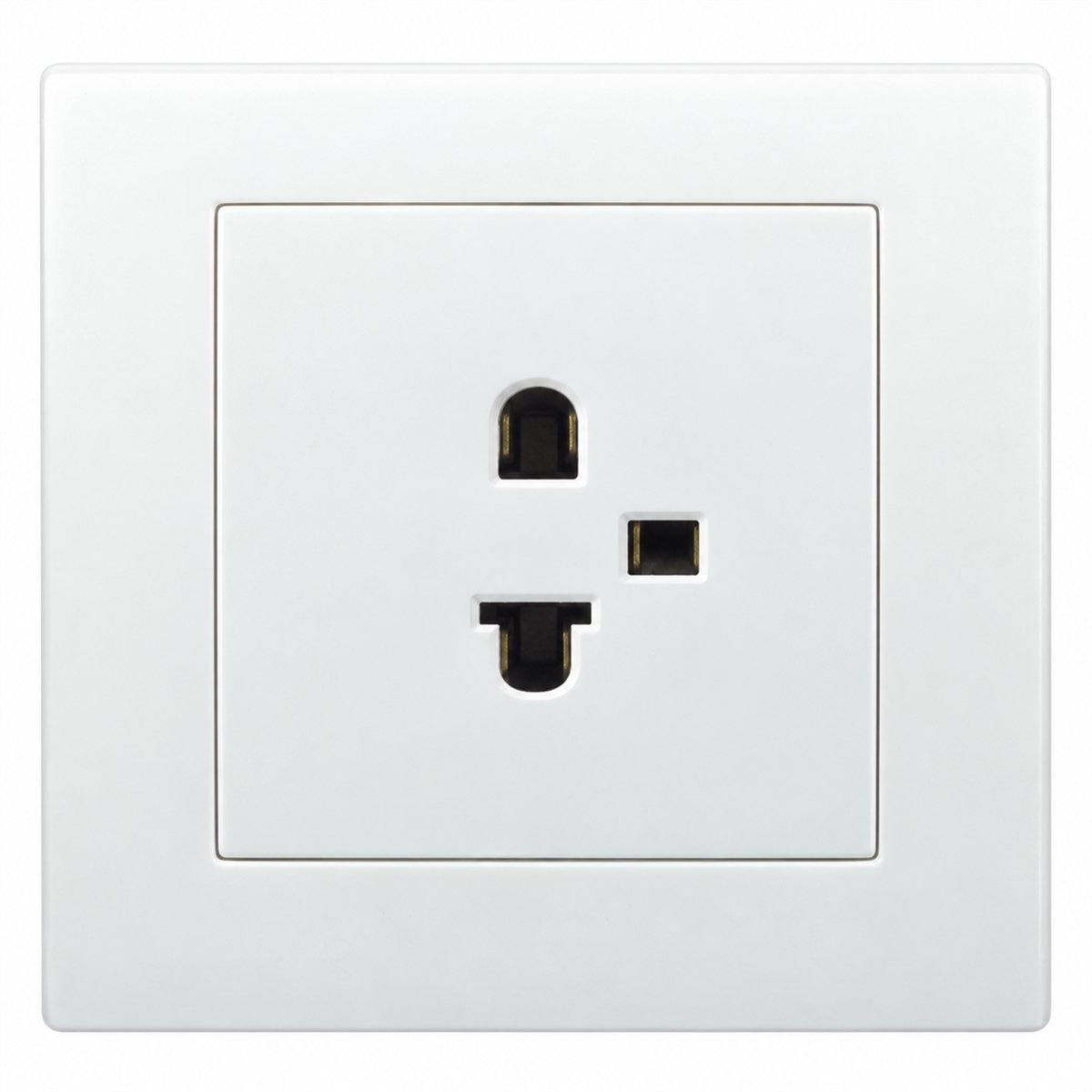 Ổ cắm 3 chấu đơn Vivace Schneider trên nền trắng, ảnh sản phẩm chính diện