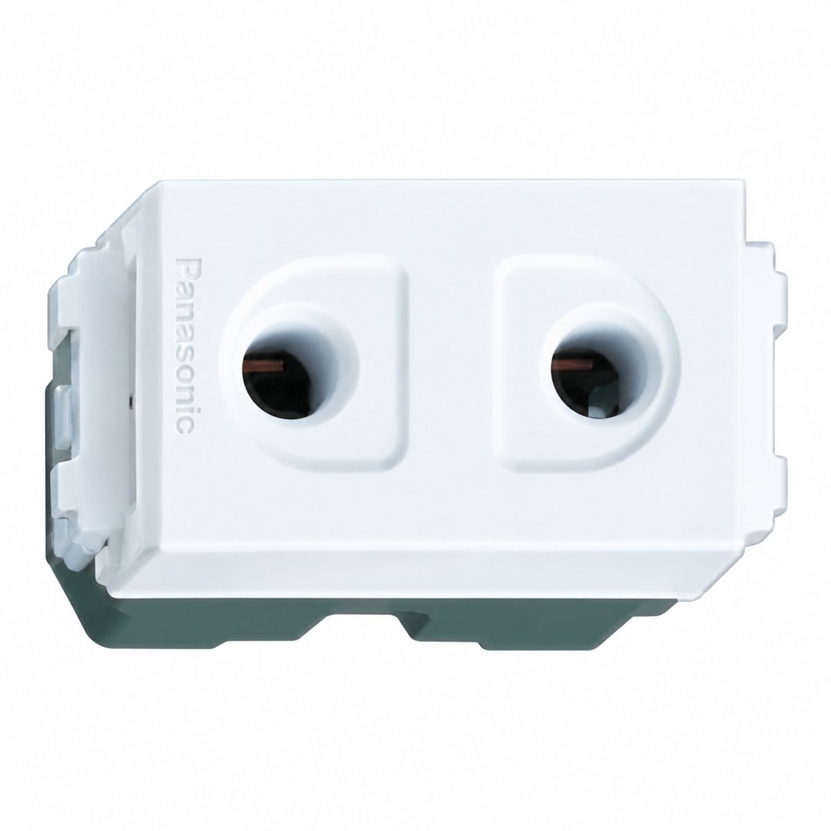 Ổ cắm đơn (dùng cho phích cắm tròn) Full Color Wide Panasonic trên nền trắng, ảnh sản phẩm chính diện