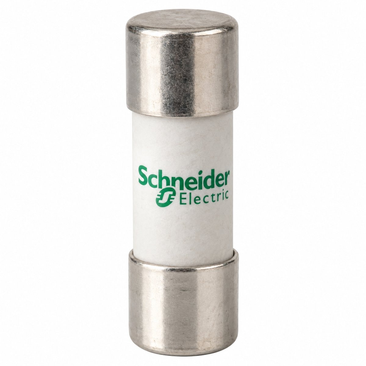 Cầu chì cartridge Schneider trên nền trắng, ảnh sản phẩm chính diện