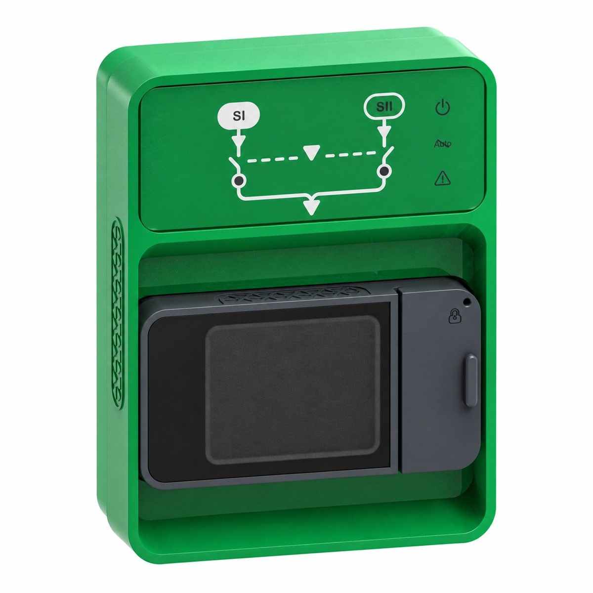 Màn hình HMI rời cho TransferPacT Schneider trên nền trắng, ảnh sản phẩm chính diện