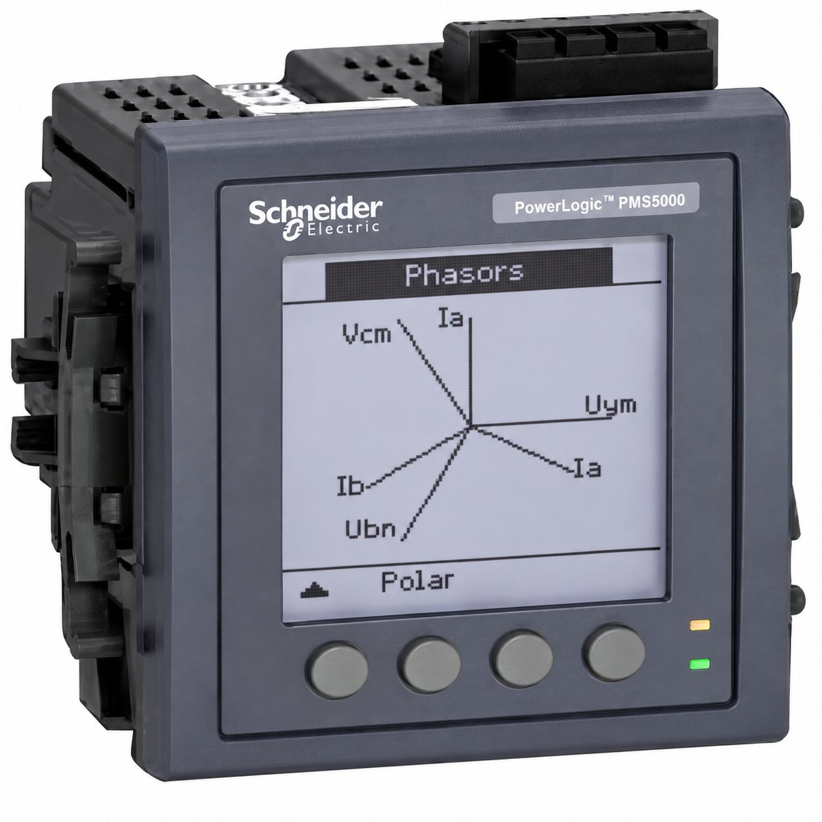 Đồng hồ đo đa giá PMS5000 Schneider trên nền trắng, ảnh sản phẩm chính diện
