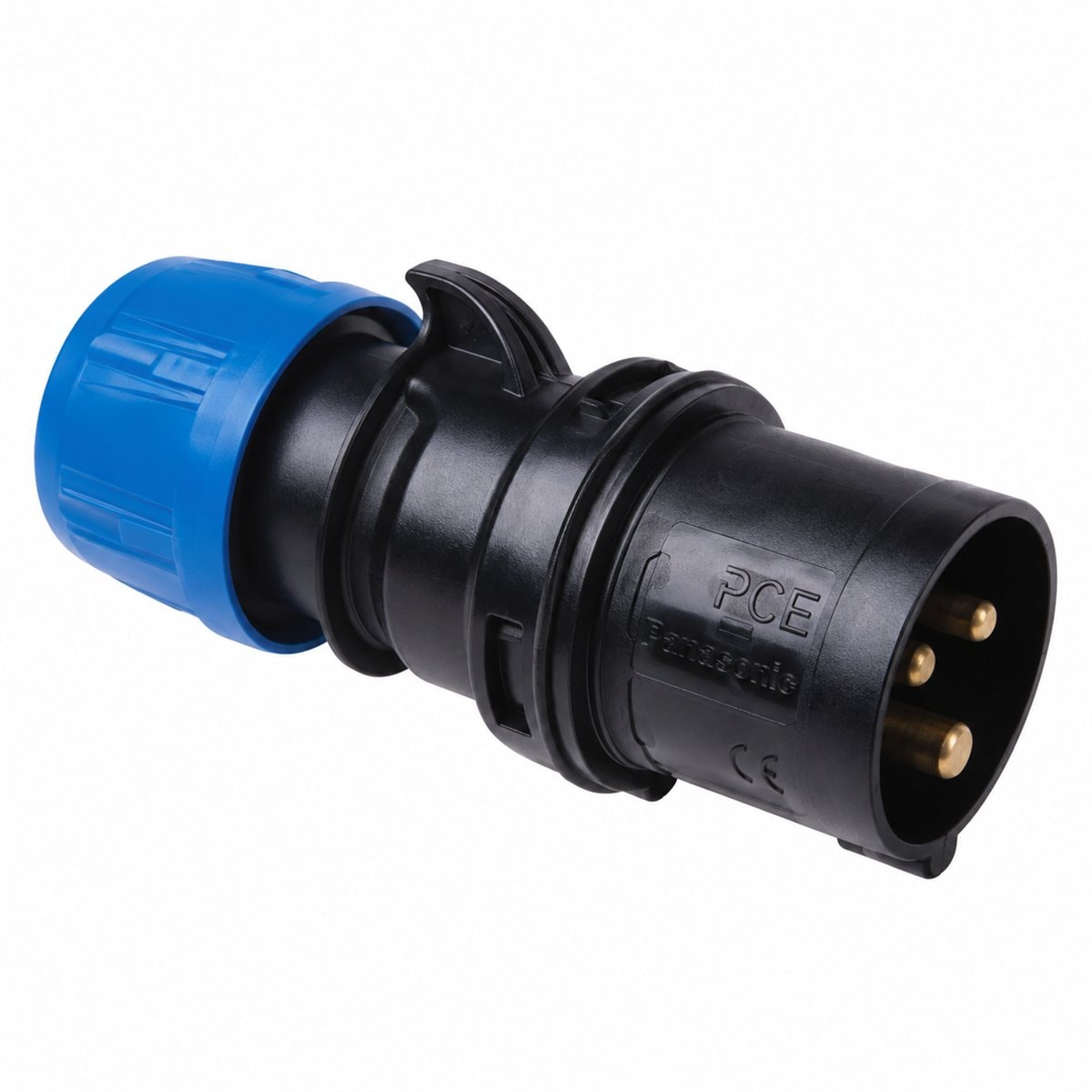 Phích cắm di động loại không kín nước PCE Panasonic trên nền trắng, ảnh sản phẩm chính diện