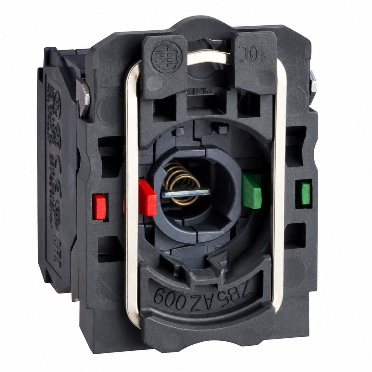 Thân nút nhấn đèn bóng BA9s Harmony XB5 Schneider trên nền trắng, ảnh sản phẩm chính diện