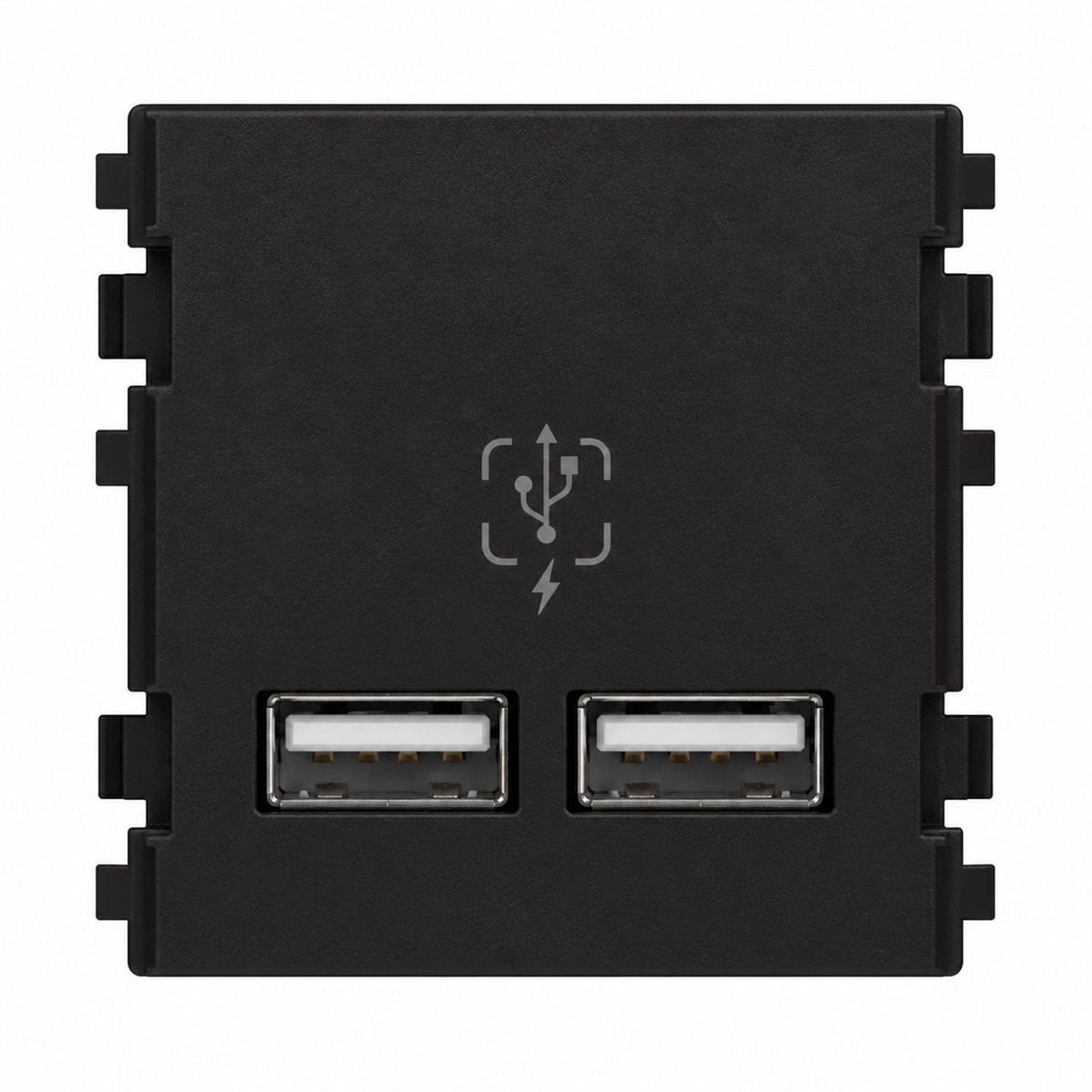 Ổ sạc USB đôi ZENcelo A Schneider trên nền trắng, ảnh sản phẩm chính diện
