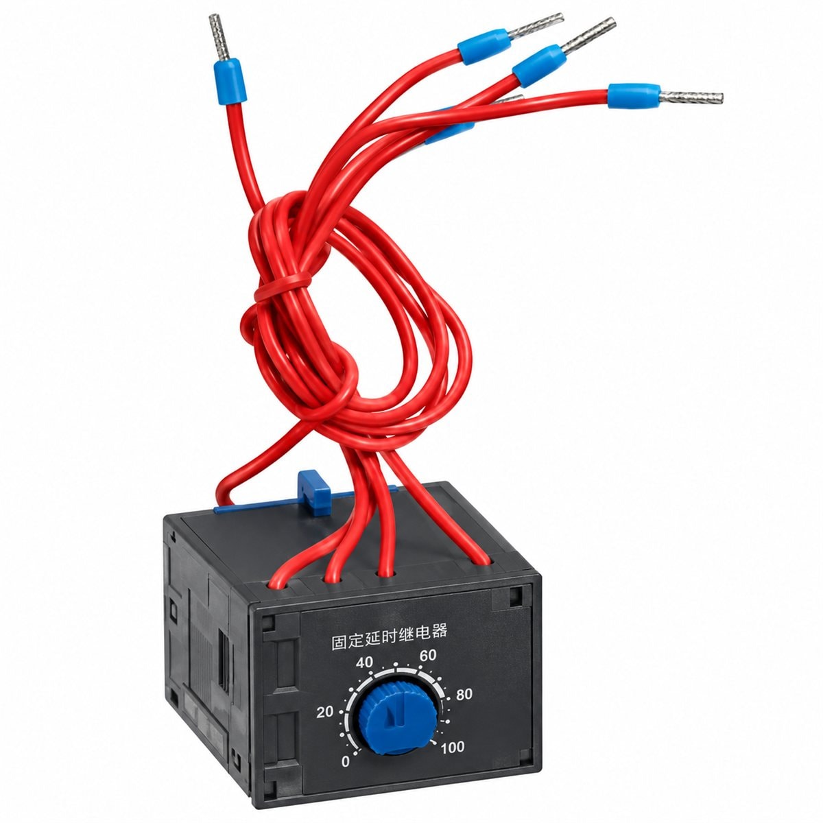 Khối tiếp điểm trễ TeSys K LA2K Schneider trên nền trắng, ảnh sản phẩm chính diện