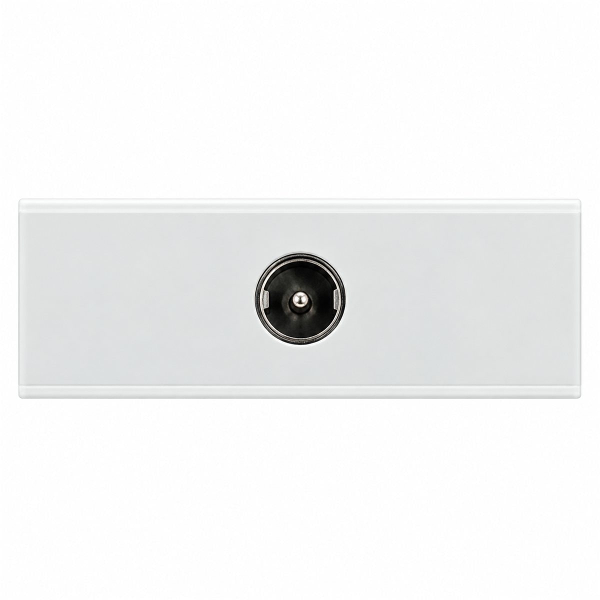 Ổ cắm angten TV AvatarOn A Schneider trên nền trắng, ảnh sản phẩm chính diện
