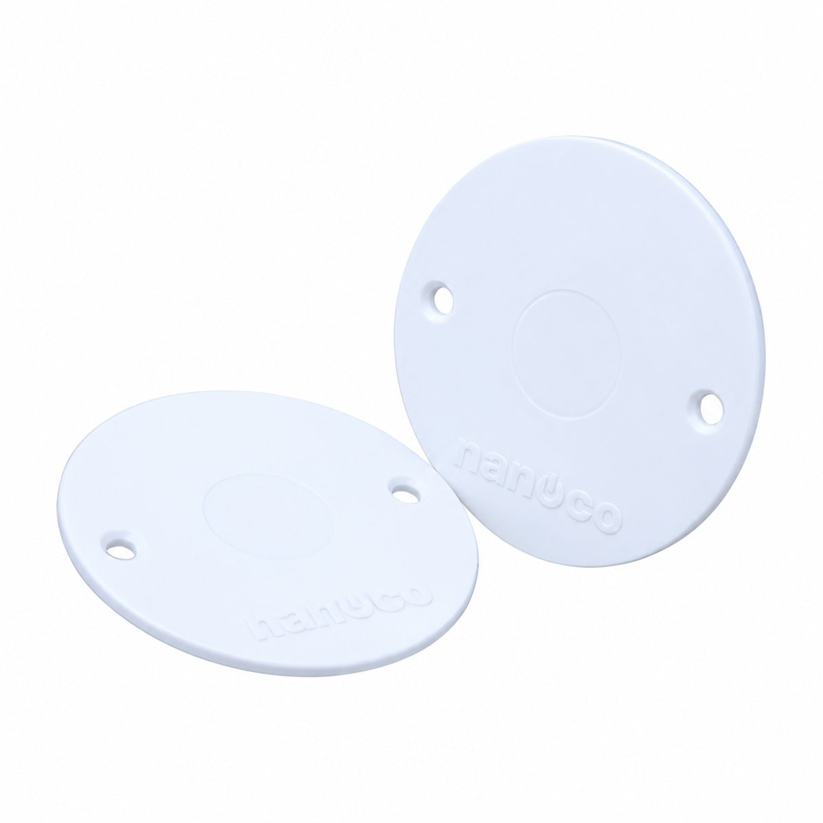 Nắp đậy hộp nối tròn, vít ống luồn dây Panasonic trên nền trắng, ảnh sản phẩm chính diện