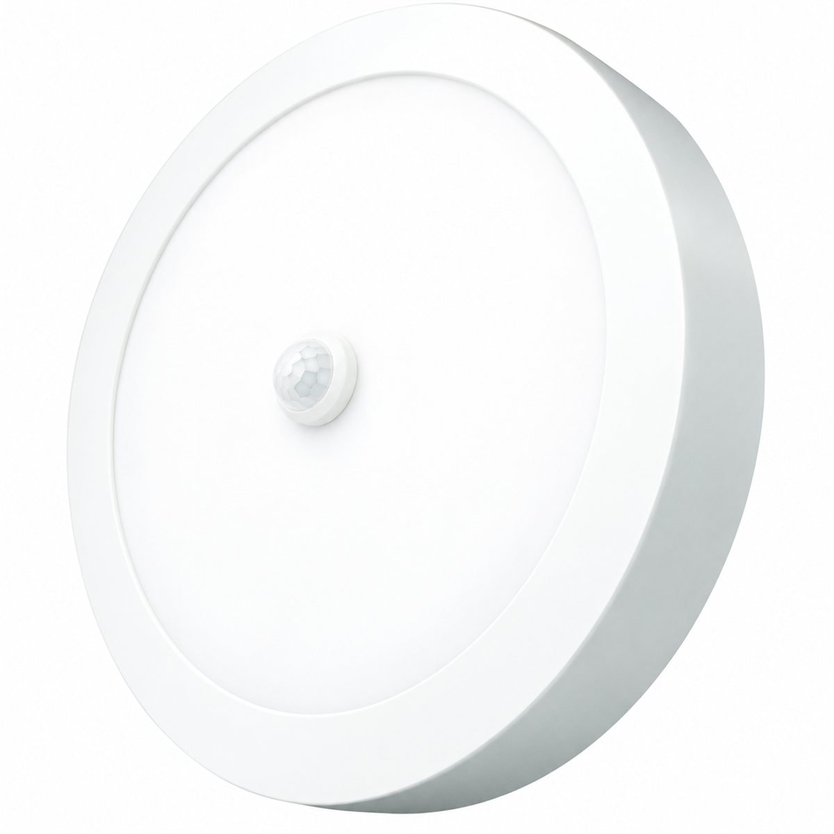 Đèn panel ốp nổi cảm biến tròn Panasonic trên nền trắng, ảnh sản phẩm chính diện