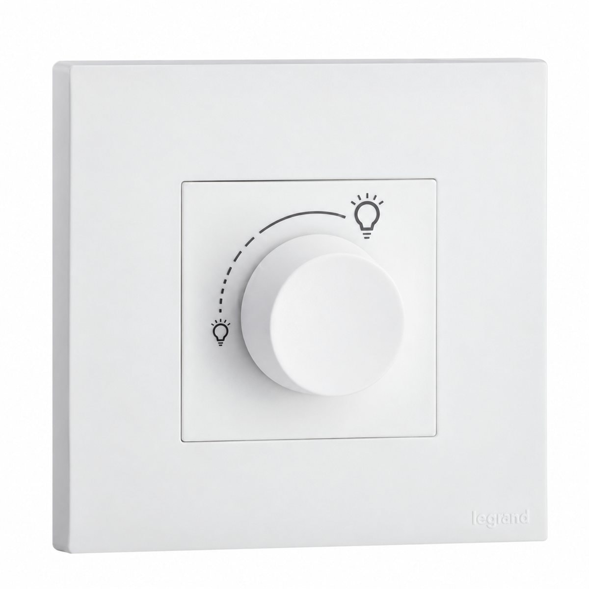 Điều chỉnh độ sáng đèn 300W RCD+LED Obria Legrand trên nền trắng, ảnh sản phẩm chính diện