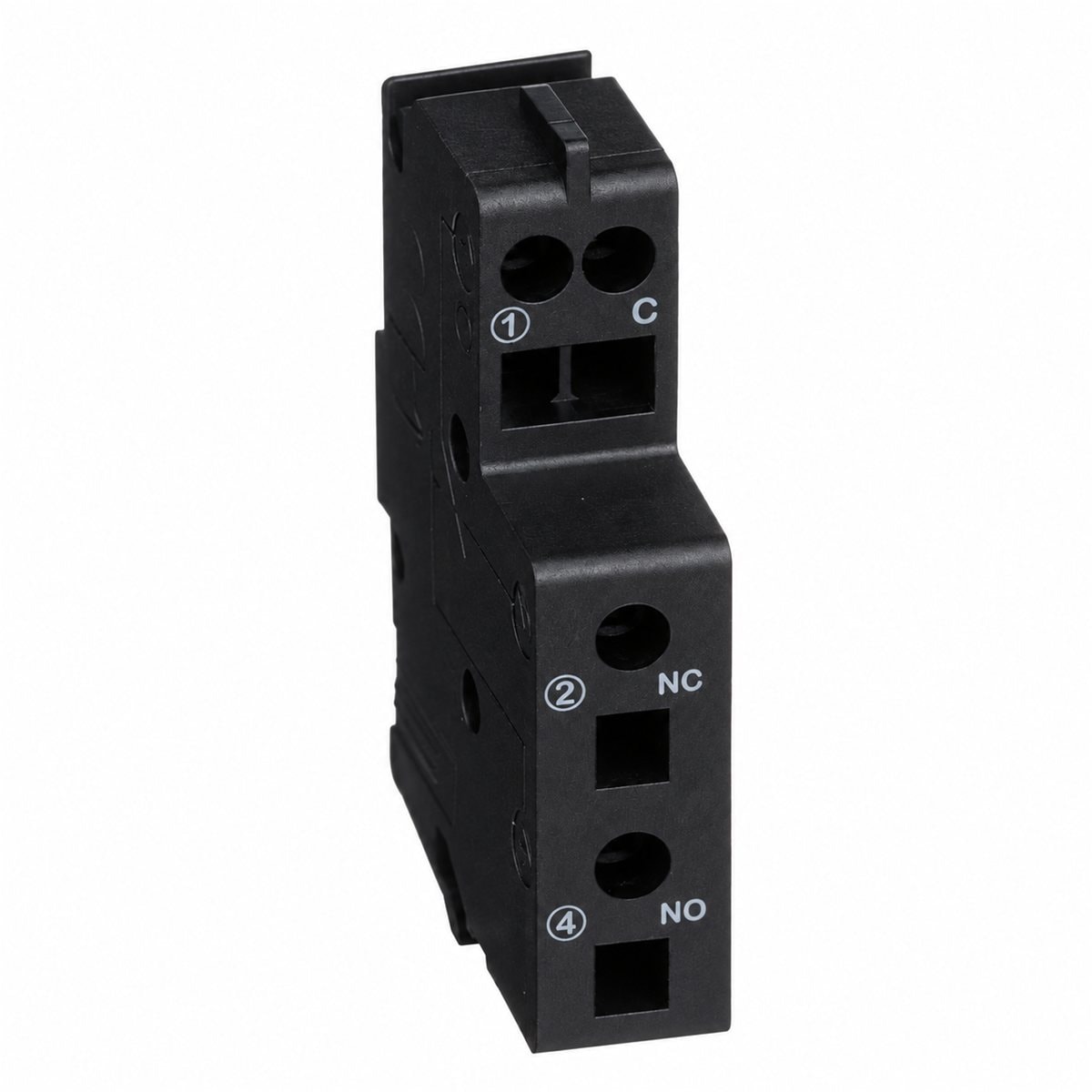 Tiếp điểm phụ OF/SD cho MCCB ComPacT NSXm Schneider trên nền trắng, ảnh sản phẩm chính diện