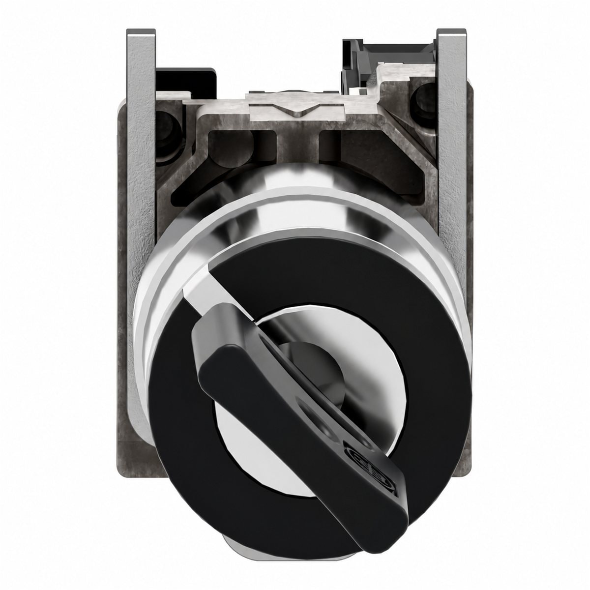 Công tắc chìa khoá trọn bộ Harmony XB4 Schneider trên nền trắng, ảnh sản phẩm chính diện