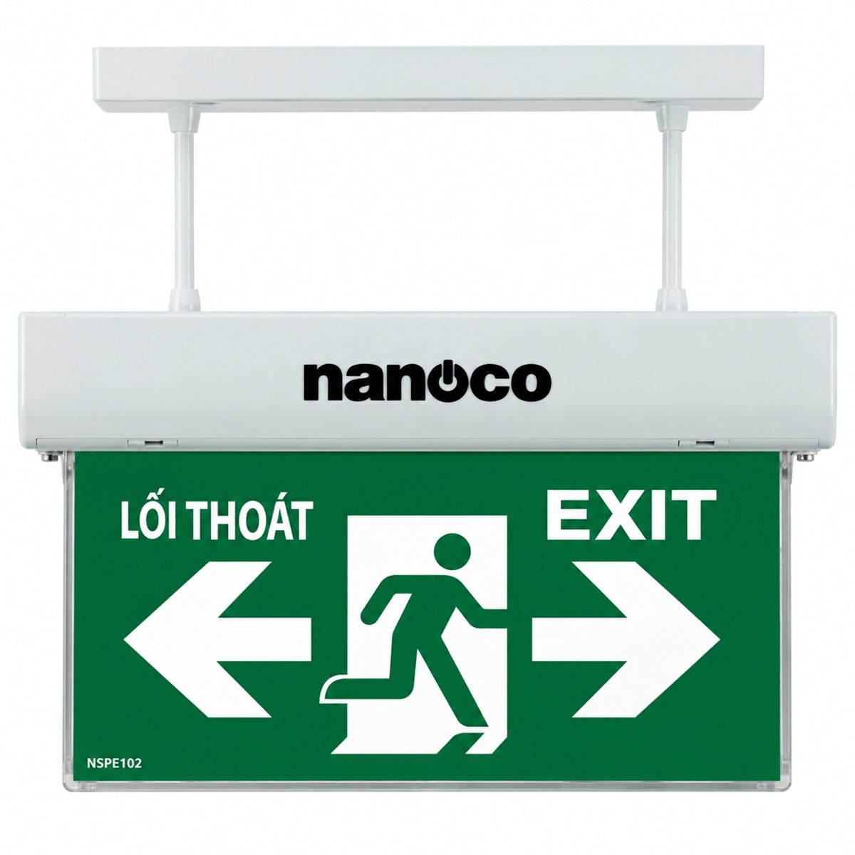 Đèn thoát hiểm LED (EXIT) Panasonic trên nền trắng, ảnh sản phẩm chính diện