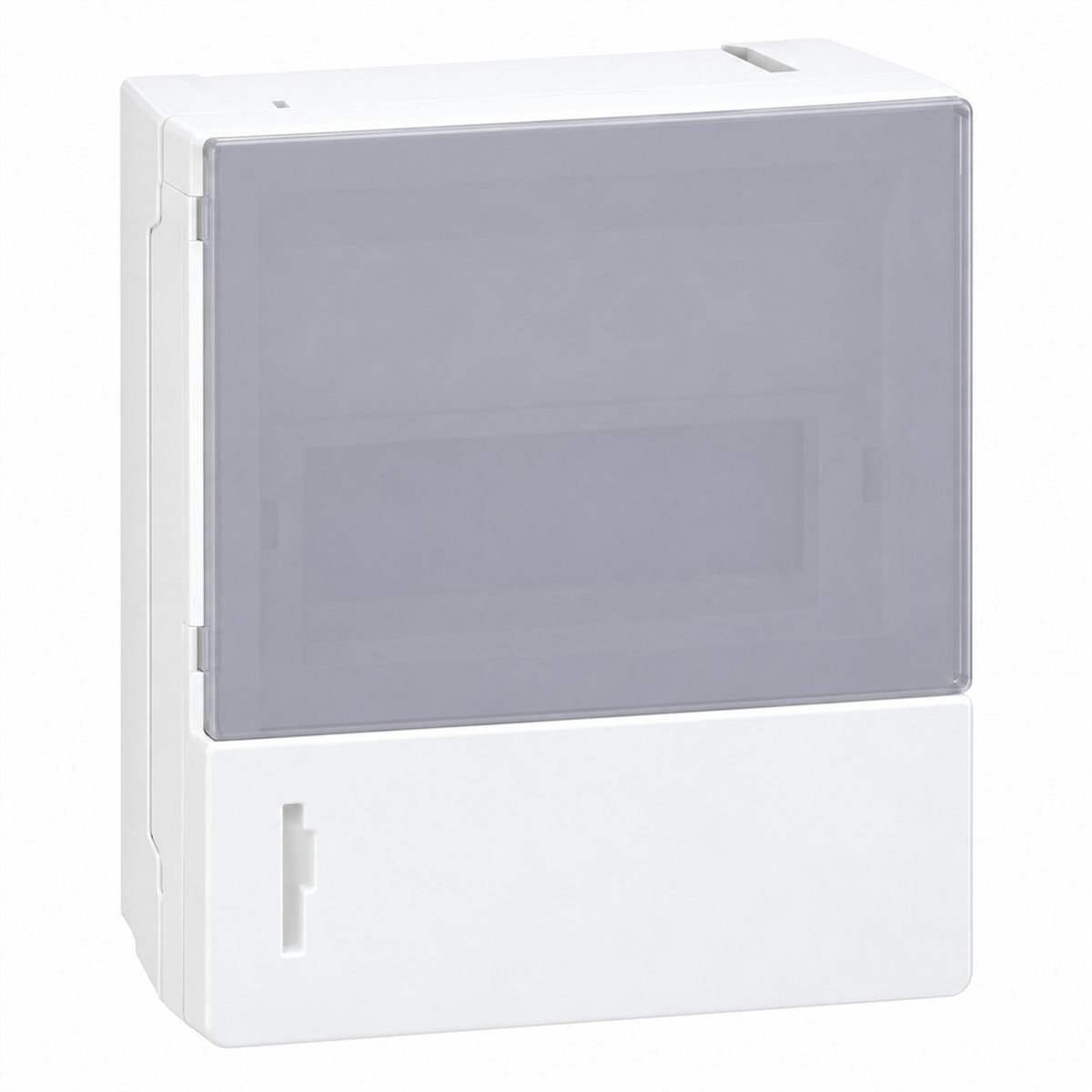Tủ điện nhựa nổi Resi9 MP Schneider trên nền trắng, ảnh sản phẩm chính diện