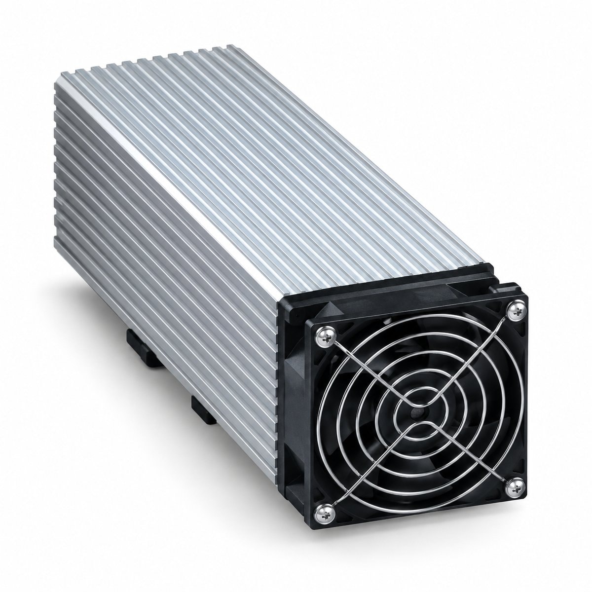 Điện trở sưởi có quạt Schneider trên nền trắng, ảnh sản phẩm chính diện