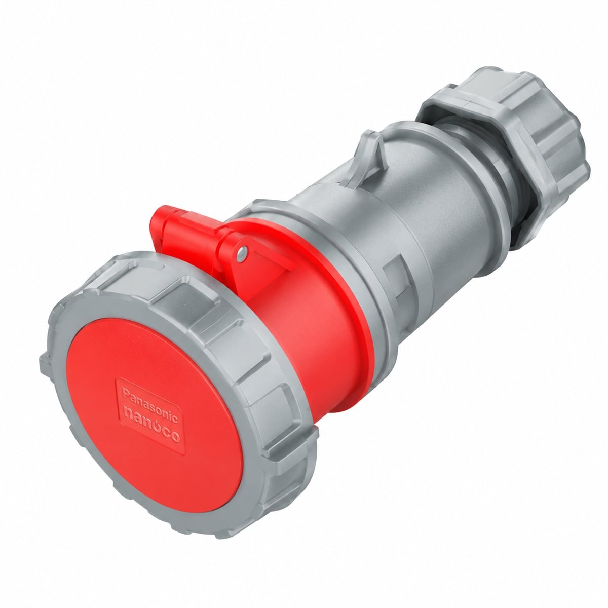 Ổ cắm nối kín nước Nanoco Panasonic trên nền trắng, ảnh sản phẩm chính diện
