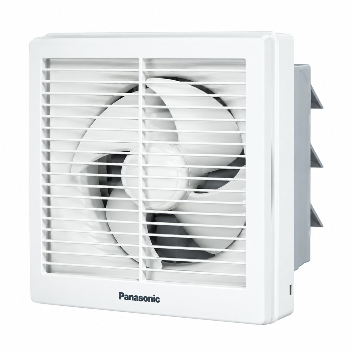 Quạt hút gắn tường 1 chiều, có màn che Panasonic trên nền trắng, ảnh sản phẩm chính diện