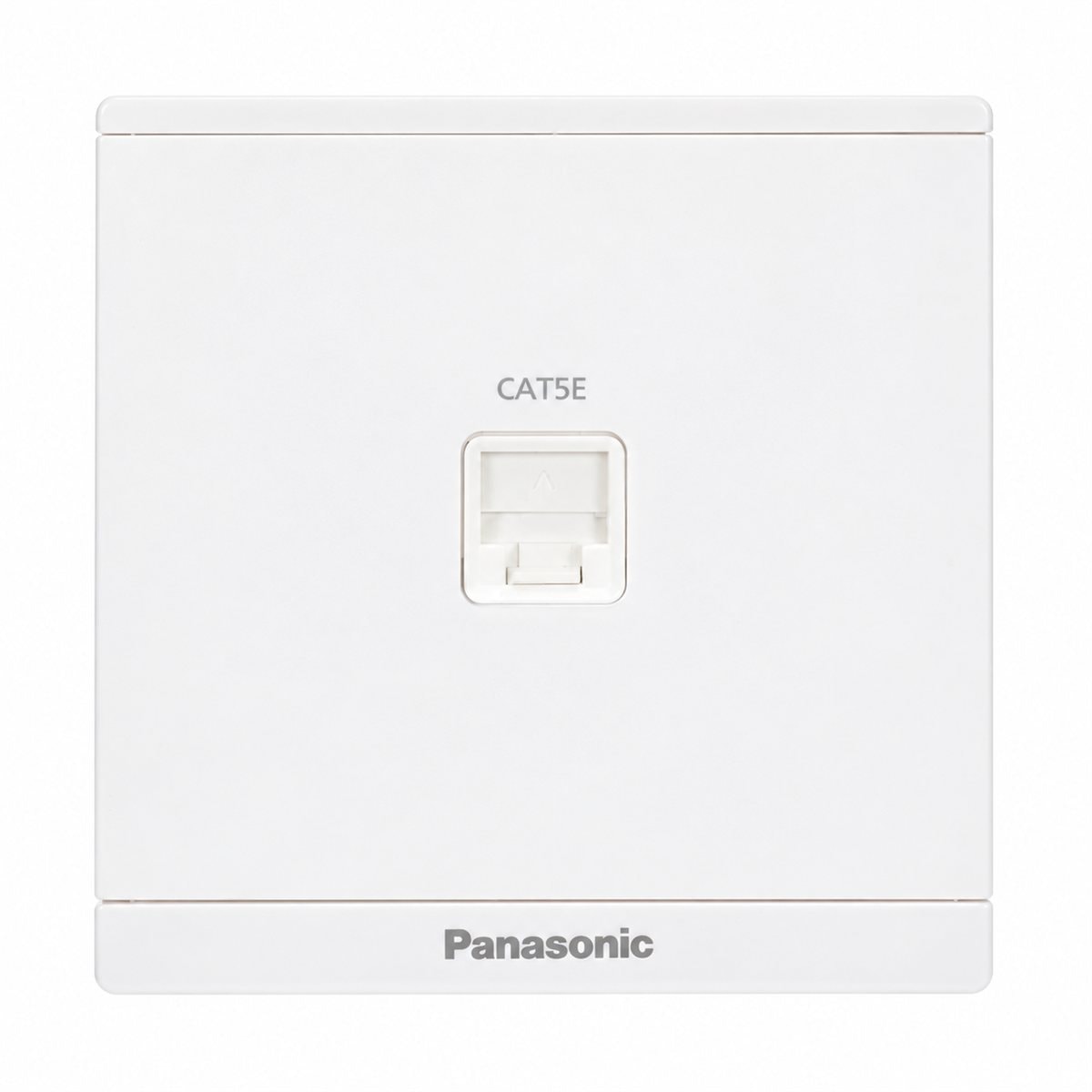 Ổ cắm điện thoại 4 cực Moderva Panasonic trên nền trắng, ảnh sản phẩm chính diện