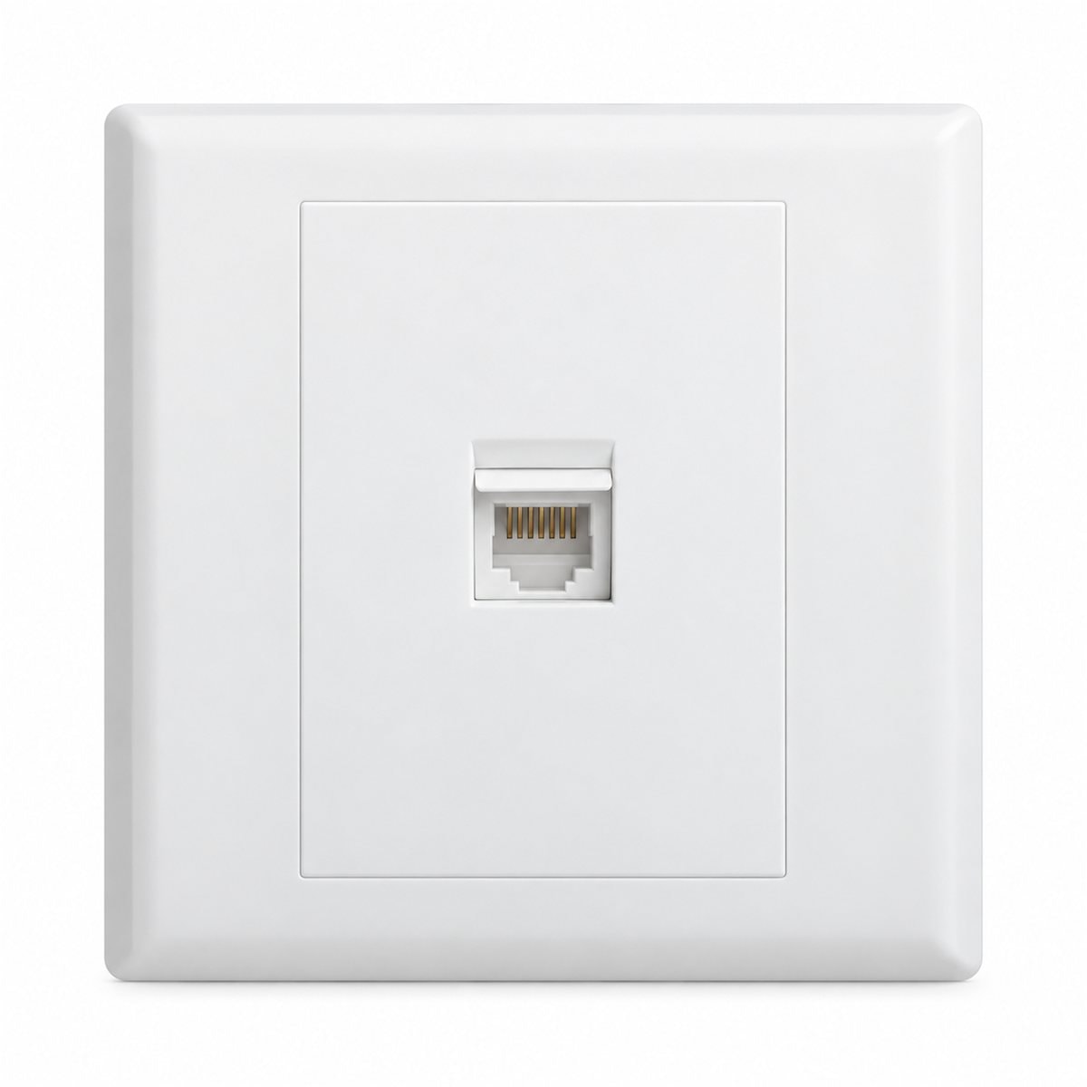 Ổ cắm mạng cat6 đơn Eloé Legrand trên nền trắng, ảnh sản phẩm chính diện
