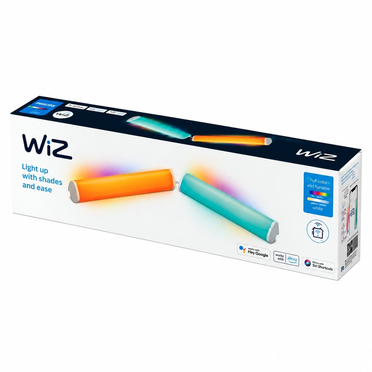 Bộ 2 thanh đèn thông minh WiZ Bar Linear trên nền trắng, ảnh sản phẩm chính diện
