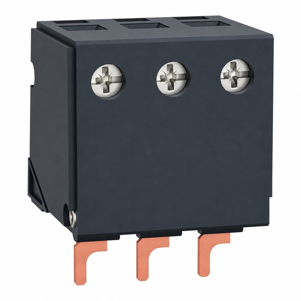Phụ kiện TeSys GV2 GV1L3 Schneider trên nền trắng, ảnh sản phẩm chính diện