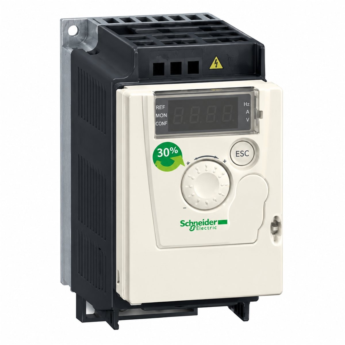 Biến tần Altivar 12 Schneider trên nền trắng, ảnh sản phẩm chính diện