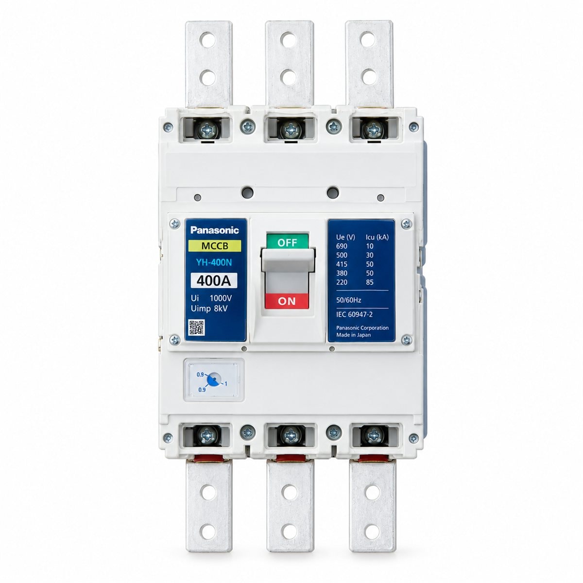 Cầu dao MCCB YH/MH Series Panasonic trên nền trắng, ảnh sản phẩm chính diện