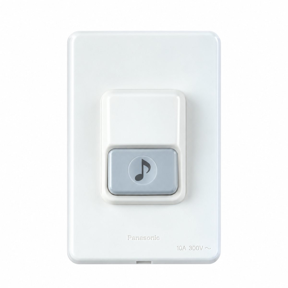 Nút chuông kín nước Panasonic trên nền trắng, ảnh sản phẩm chính diện