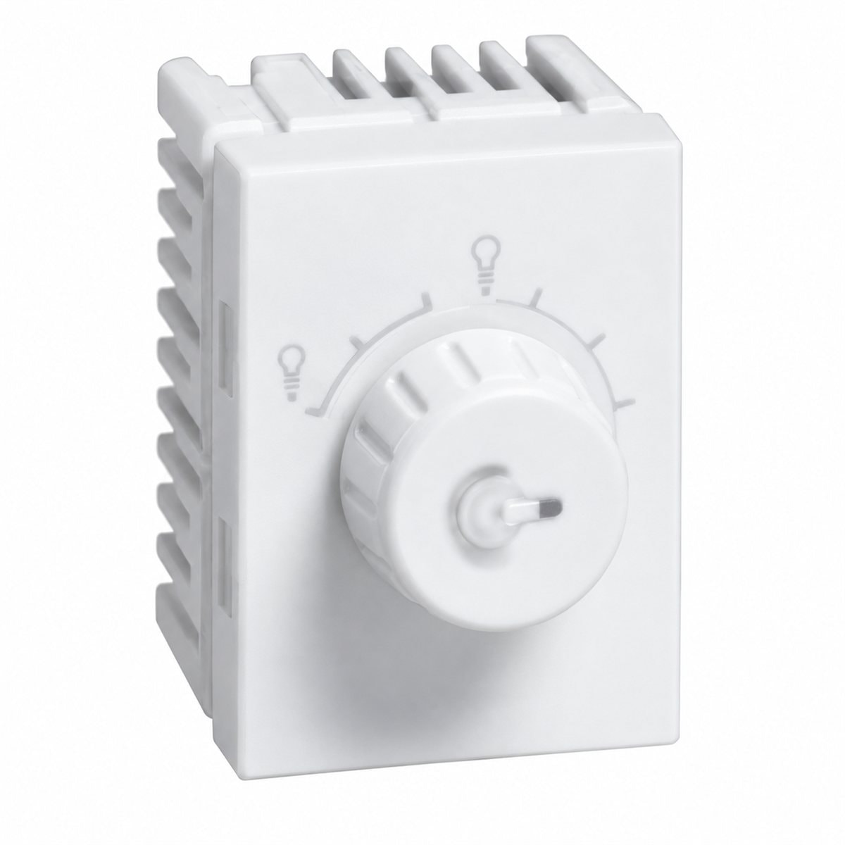 Bộ điều chỉnh độ sáng đèn LED Rivia Legrand trên nền trắng, ảnh sản phẩm chính diện