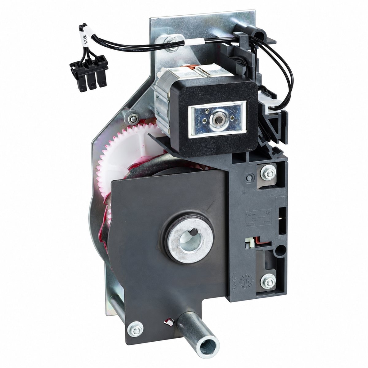 Mô-tơ nạp lò xo MCH cho ACB MasterPacT MTZ2/3 Schneider trên nền trắng, ảnh sản phẩm chính diện