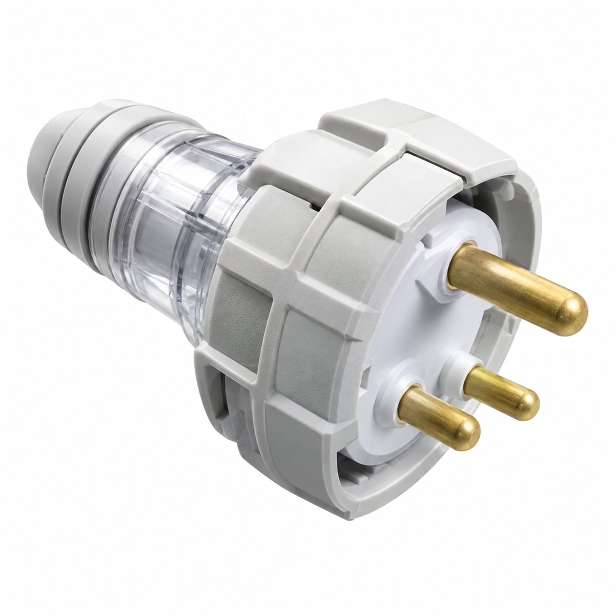 Ổ cắm có công tắc chống nước S56 Schneider trên nền trắng, ảnh sản phẩm chính diện