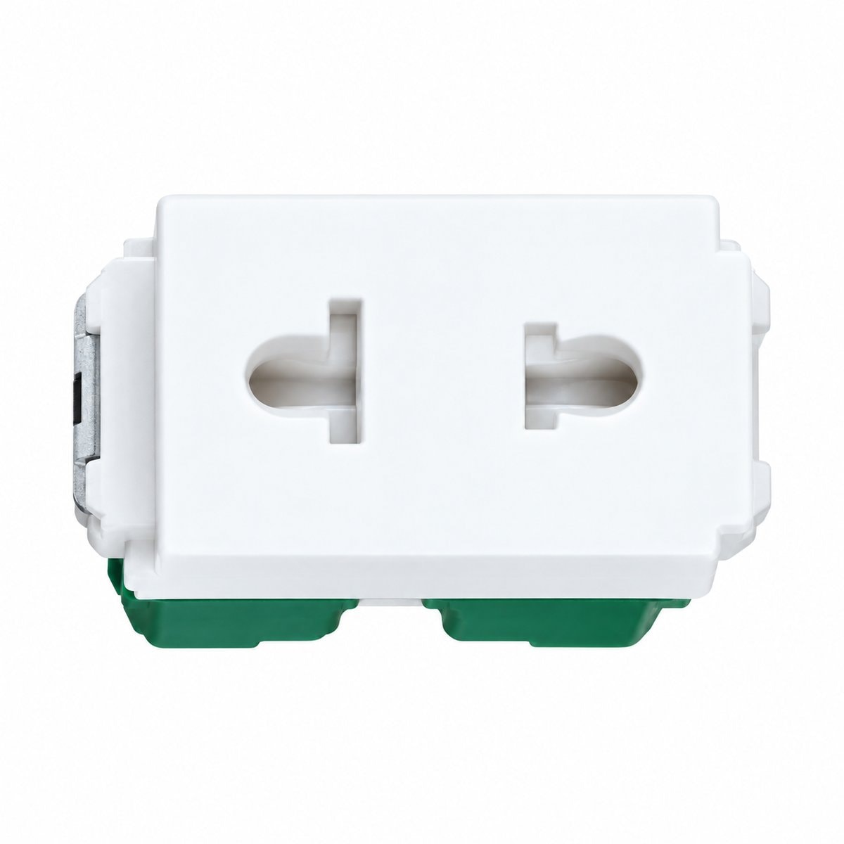 Công tắc ổ cắm Halumie Panasonic trên nền trắng, ảnh sản phẩm chính diện