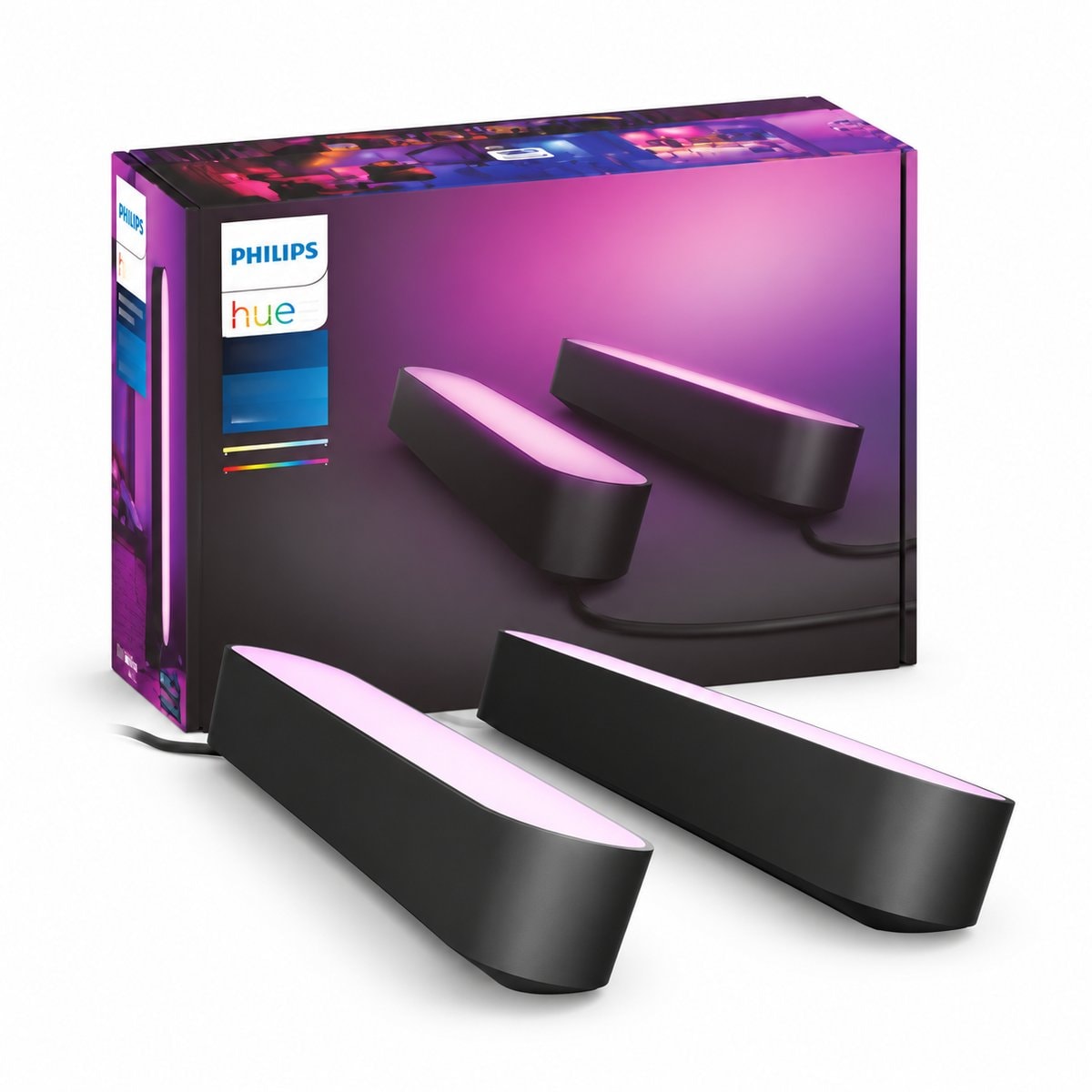 Thanh đèn thông minh Hue Play Light Bar Philips trên nền trắng, ảnh sản phẩm chính diện