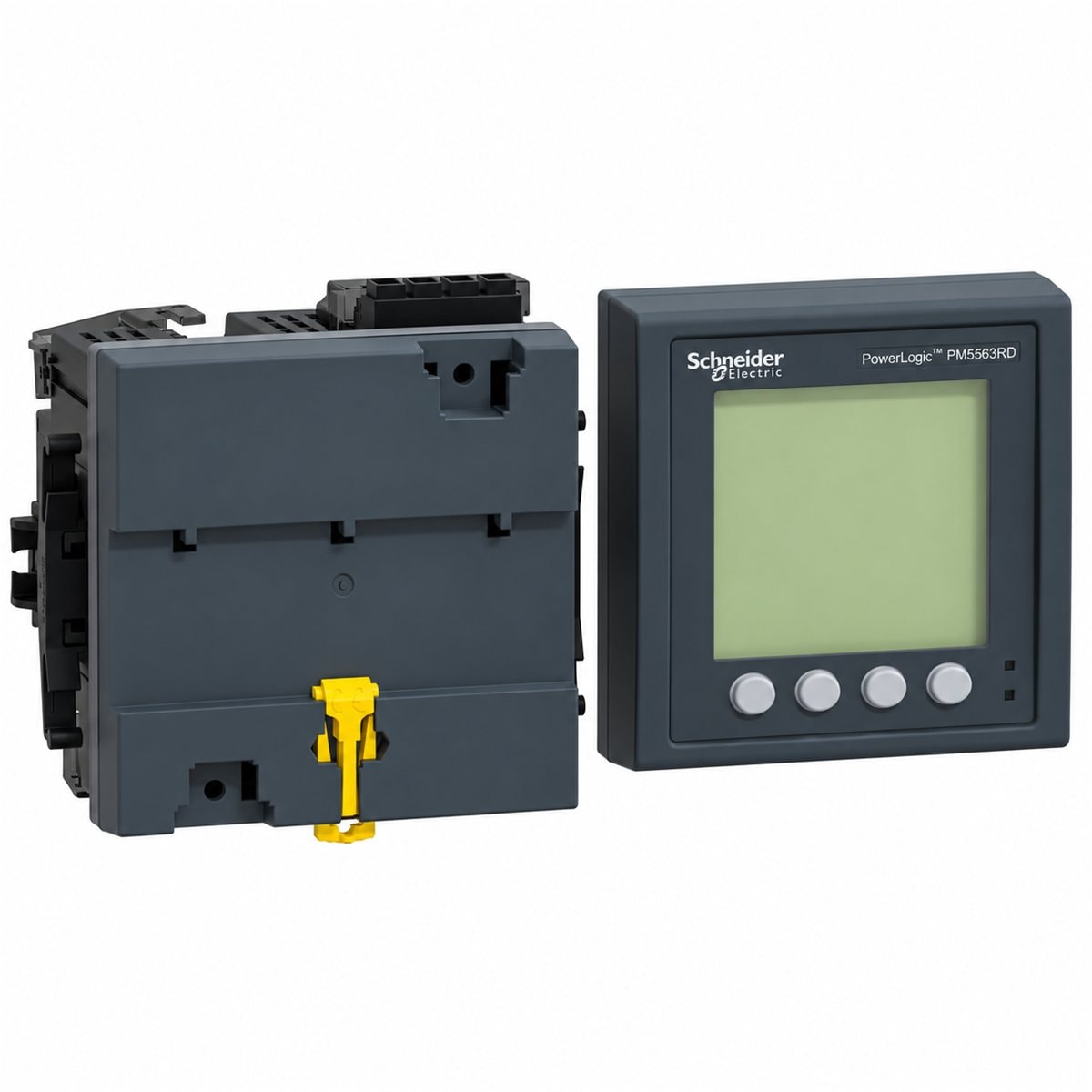 Đồng hồ đa năng PowerLogic PM5563RD Schneider trên nền trắng, ảnh sản phẩm chính diện