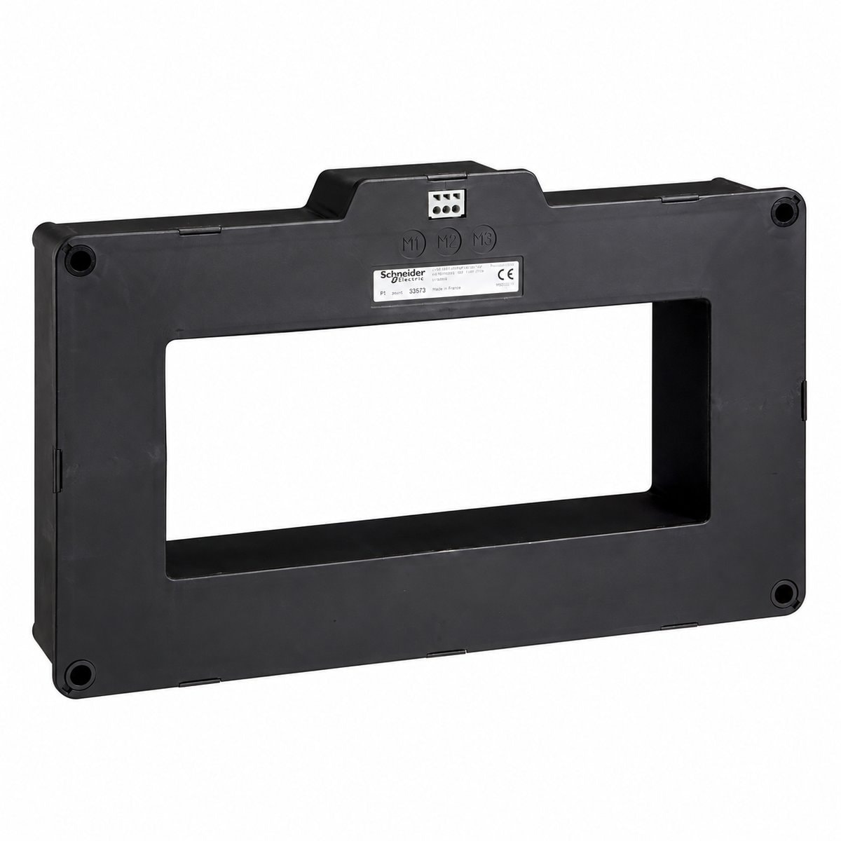 Cảm biến chữ nhật dòng rò cho MasterPacT MTZ Schneider trên nền trắng, ảnh sản phẩm chính diện