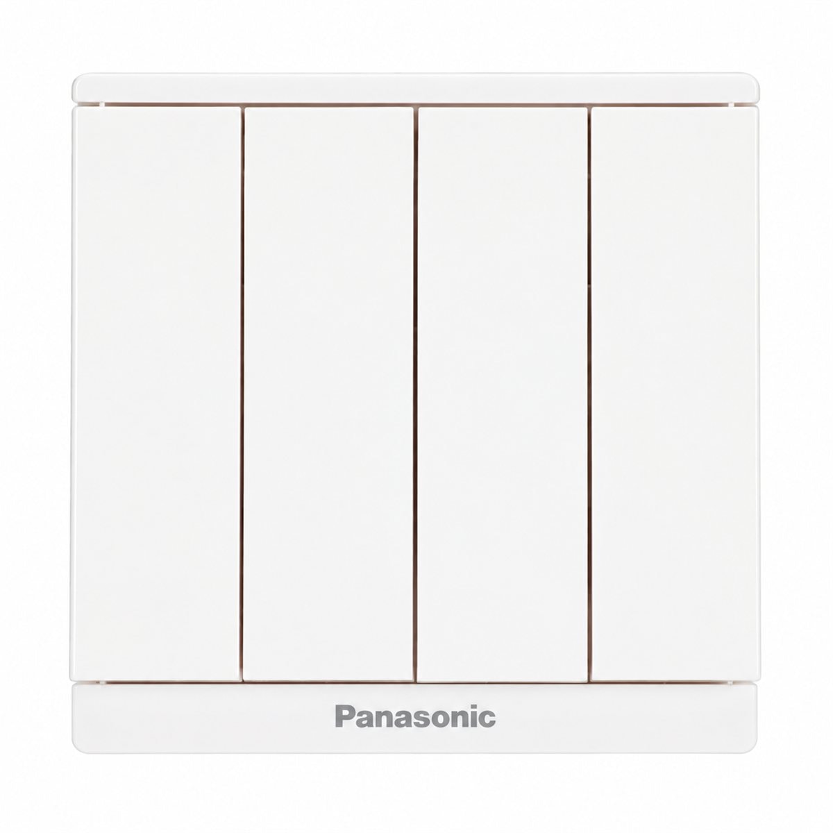 Bộ 4 công tắc C, 2 chiều, bắt vít Moderva Panasonic trên nền trắng, ảnh sản phẩm chính diện