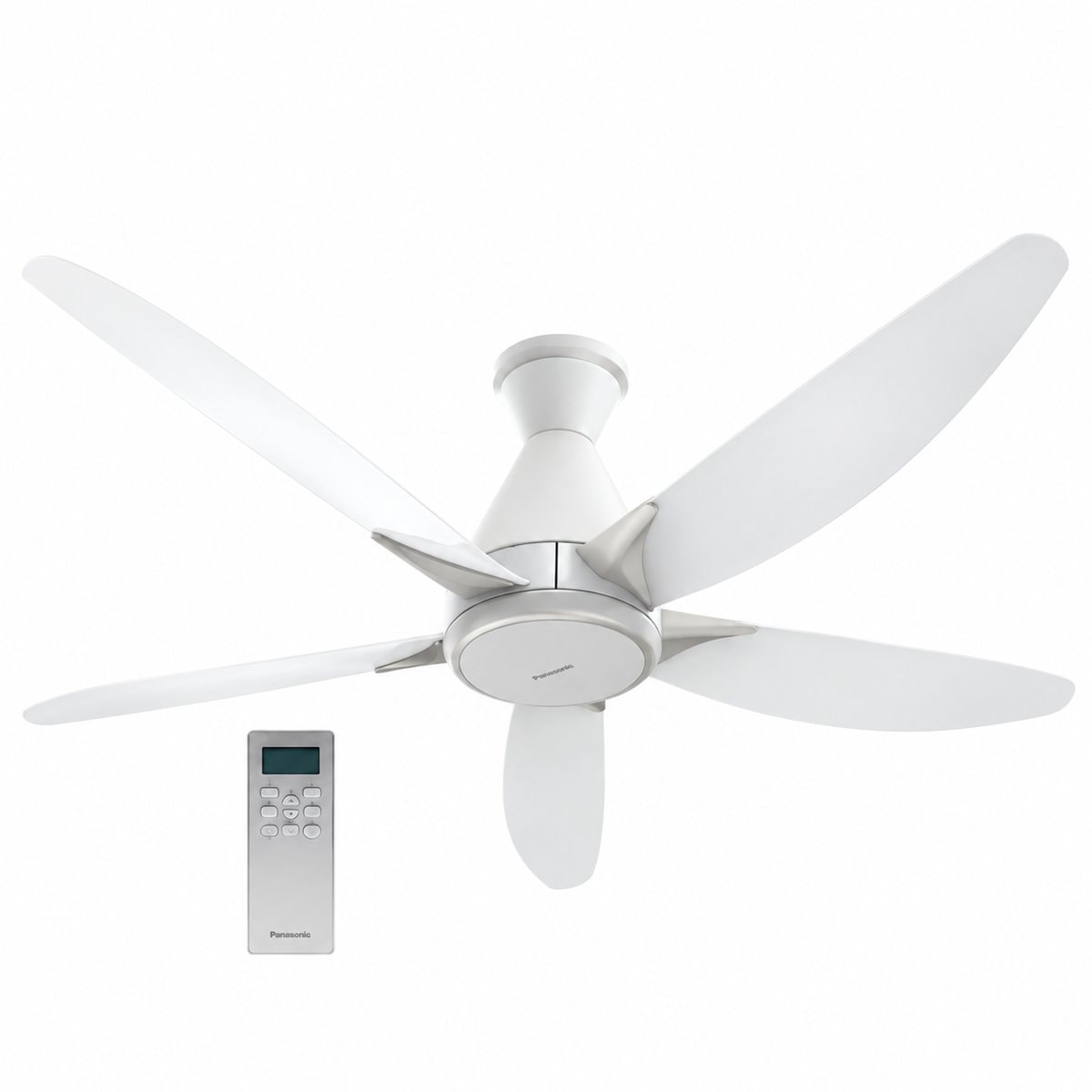 Quạt trần Panasonic trên nền trắng, ảnh sản phẩm chính diện