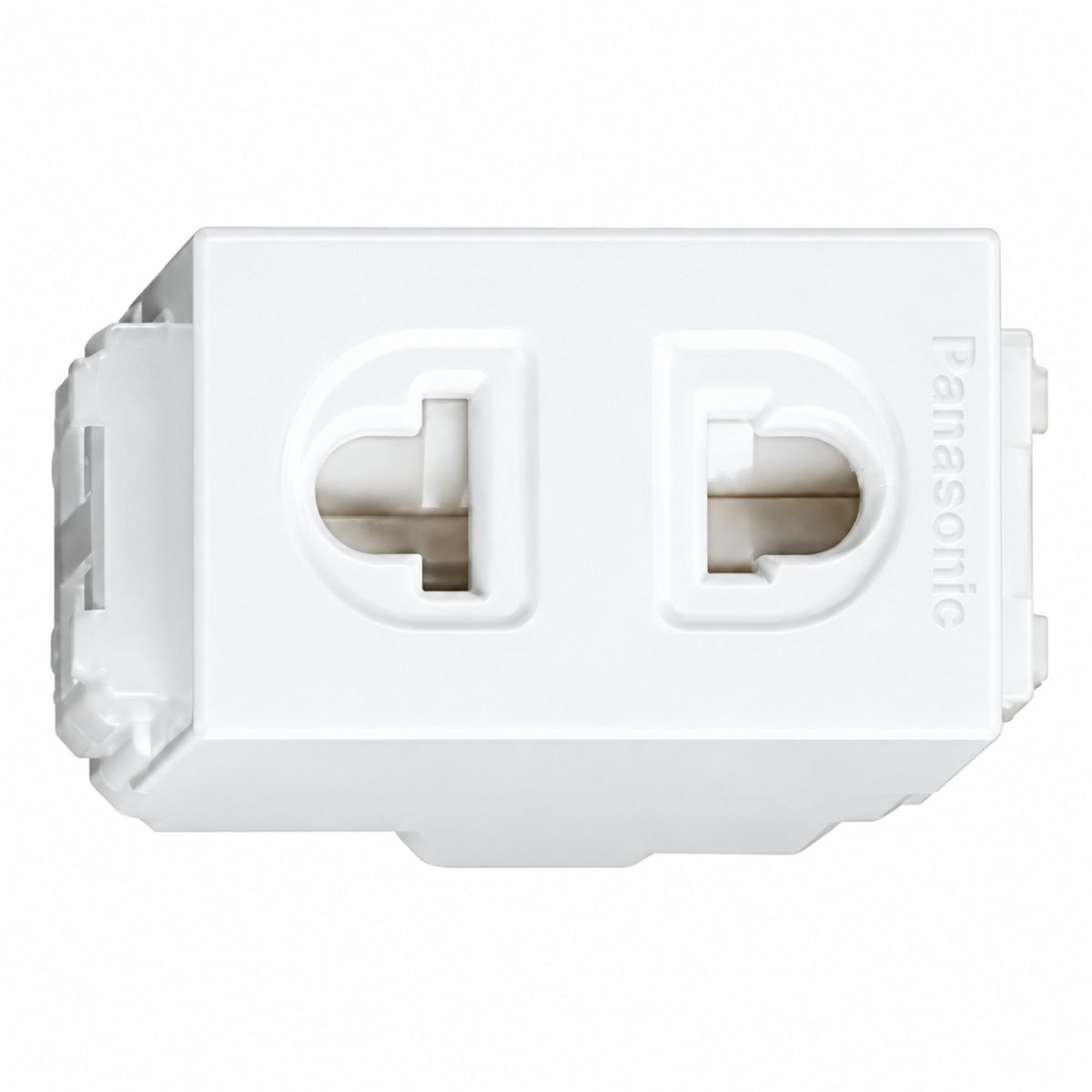 Ổ cắm đơn không màn che Full Color Wide Panasonic trên nền trắng, ảnh sản phẩm chính diện