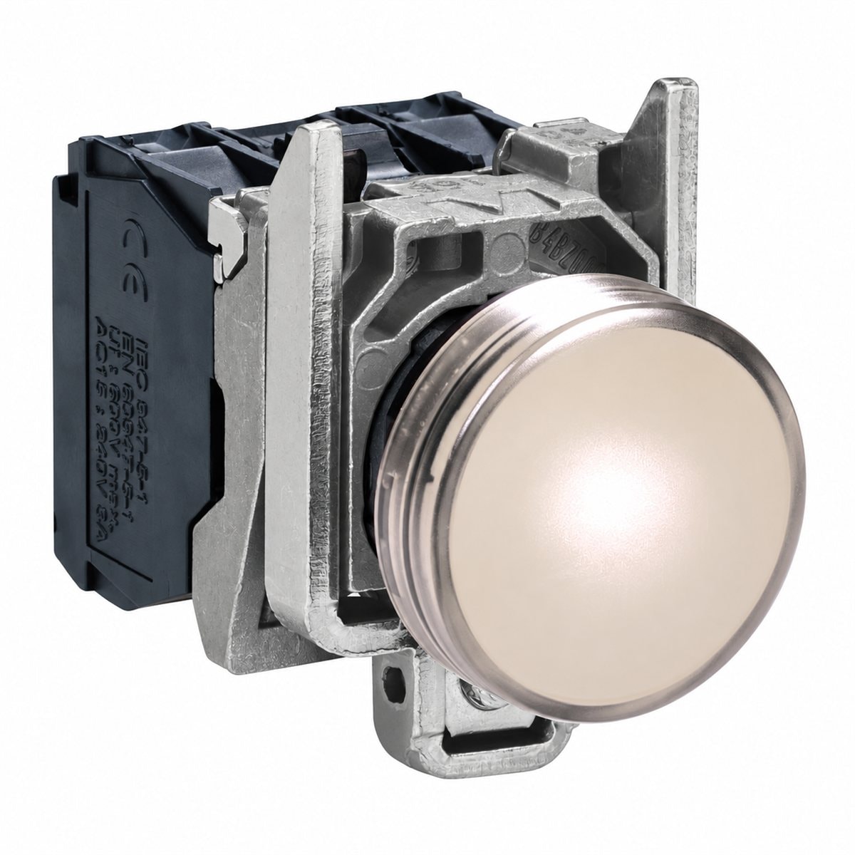 Đèn báo bóng BA9s trọn bộ Harmony XB4 Schneider trên nền trắng, ảnh sản phẩm chính diện